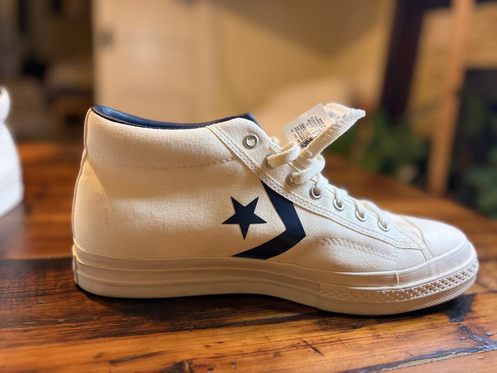 Converse Star Player 76 Ox Vintage White Navy Canvas Sneakers